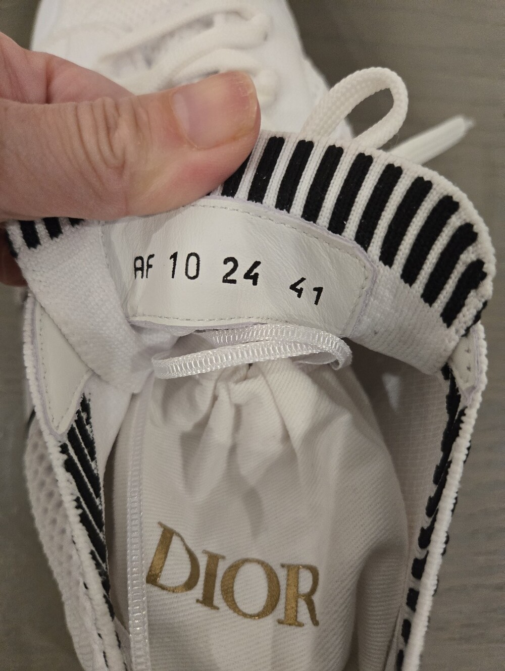 $990 Dior Star Low Top Knit Sneakers EU 41 US 11 White AUTHENTIC NIB - Picture 13 of 13